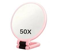 Miroir grossissant 50X, miroir de maquillage grossissant double face avec poignée réglable, conception portable/murale/table pour le maquillage