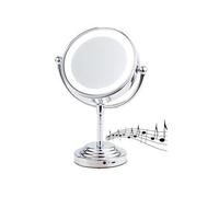 Miroir grossissant 5x à éclairage LED avec enceinte bluetooth - Ø 112 mm