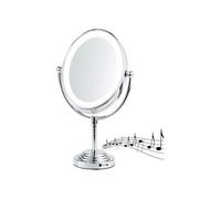 Miroir grossissant 5x à éclairage LED avec enceinte bluetooth - 123 x 175 mm