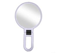 Miroir grossissant double face avec cadre pliable et poignée réglable à 360 degrés pour le maquillage concentré et le toilettage du visage (violet)