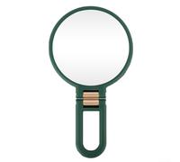 Miroir grossissant double face avec design pliable et poignée rotative à 360 degrés pour un soin précis du visage et des yeux (vert foncé)