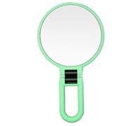 Miroir grossissant double face pliable avec poignée réglable à 360 degrés pour des soins détaillés du visage et des yeux (vert)