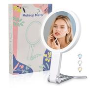 Miroir Grossissant Lumineux 30X/1X avec 64LED Double Face Rechargeable Mirroir Maquilleur Pliable Miroir avec Lumiere Miroir Eclairant pour Maquillage,Salle de Bain,Voyage,Bureau