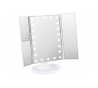 Miroir grossissant lumineux à 3 faces - coloris blanc
