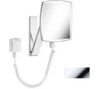 KEUCO iLook_move Miroir de soins de beauté, éclairé, angulaire, chromé, avec câble spiralé et interrupteur de câble, 17613019001