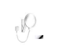 KEUCO iLook_move Miroir cosmétique, éclairé, rond, chromé, avec cordon spiralé et interrupteur sur câble, 17612019001