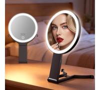 Miroir grossissant lumineux x30/x1, Miroir de maquillage LED double face