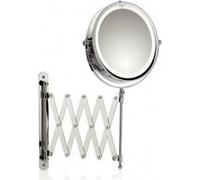 Kela Miroir Cosmétique mural à LED, 17.5 x 17.5 x 36 cm, Métal chromé, 20643