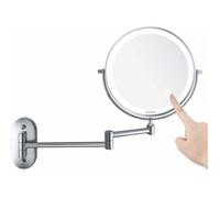 Miroir Grossissant Mural Miroir Cosmétique Mural Télescope, Miroir x10 Extensible, 360° Pivotant, Alimenté par 4 Piles AAA
