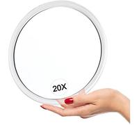 Miroir grossissant x20 avec ventouses - 15 cm - Idéal pour le maquillage, l'élimination des traces de doigts et l'épilation des