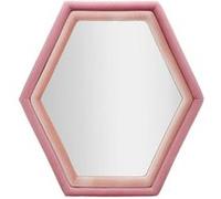 Miroir hexagonal mural moderne avec cadre en velours rose Tony G