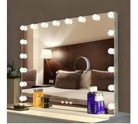 Bayt Miroir Maquillage Hollywood avec Éclairage 80x60 cm - Miroir LED Dimmable avec Grossissement 10x - Blanc