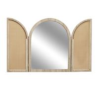 The Home Deco Factory – Miroir Bali à volets – MDF et canage – Marron H50×L40×P1,5 cm