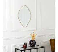 HOME DECO FACTORY - HD0113, Miroir déco Losange doré 60 cm - Élégant et Moderne, Conçu pour Salon, Chambre ou Couloir Apportez Une Touche Artistique à Votre intérieur Or