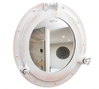 Miroir hublot blanc antique | Décor Aluminium Maritime Vintage | Nagina International