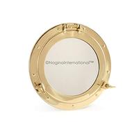Miroir hublot de Luxe en Laiton Poli Poli | Miroir Décoratif De Bateau De Pirate | Capitaine Maritime Beach Home Décor & Cadeaux | Nagina International (24 Pouces)