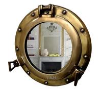 Miroir hublot en aluminium antique 38,1 cm à suspendre au mur Décoration nautique