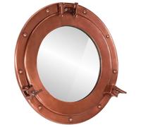 Miroir hublot mural Ø38 cm aluminium et verre