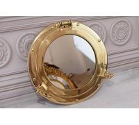 Miroir hublot nautique en laiton à suspendre au mur (38,1 cm)