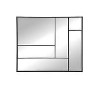 Miroir industriel déstructuré en métal - L. 150 x H. 130 cm - Noir - MALDONIA