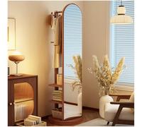 Miroir intégral rotatif à 360° avec porte-manteau et roues. Miroir élégant en bois pour chambre à coucher et salon, parfait pour économiser de l'espace et décoration moderne