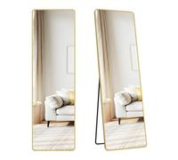 Miroir Intégral - SONGMICS - 150x40 cm - Verre Trempé - Cadre Aluminium Doré Clair