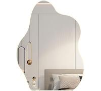 Miroir Irrégulier Auto-adhésif sans Cadre en Verre Stick O Miroir Mural, Miroir De Salle De Bain Miroirs Décoratifs Décoration Murale Décor De Pièce pour Table D’habi, 50 * 70cm