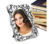 Miroir irrégulier, Petit Miroir de vanité, en Forme d'onde | Outil de Maquillage de Conception des Vagues esthétique avec Stand élégant pour Le Salon de la Chambre dortoir étudiant