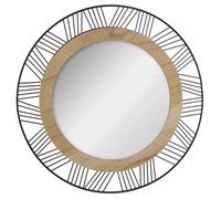 Miroir ""Joe"" métal noir D45cm - Atmosphera createur d'interieur