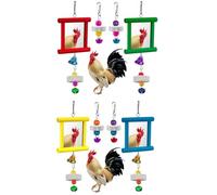 Miroir Jouet pour Poules,Jeu d'Éveil avec Miroir Anti,Ennui pour Poulailler, Sécurisé Multifonction Divertissement Volailles Jardin Ferme Espace Extérieur