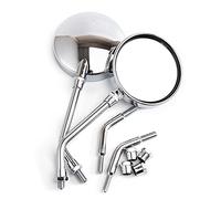 Miroir latéral de moto Rétroviseurs latéraux Chrome Miroir rond pour scooter de moto ATV café Racer ATV Bobber Chopper