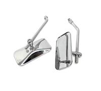 Miroir Latéral Moto Rétroviseurs De Moto Rectangulaires-boîtier En Acier Verre Convexe 117x60mm Universel Pour Scooter Cruiser Chopper Anti-vibration