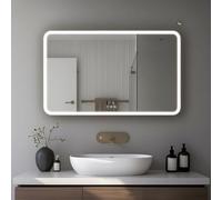 Miroir LED 100x60 avec Hauts parleurs Bluetooth intégrés pour Salle de Bain luminosité réglable