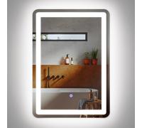 ledscom.de Miroir LED BALI avec éclairage, 50 cm x 70 cm, 1695 lm, blanc