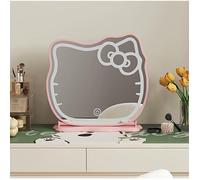 Miroir LED Hello Kitty tactile, 3 teintes. Socle inclinable, éclairage idéal maquillage. Miroir déco élégant pour coiffeuse chambre