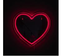 HOME DECO FACTORY - LA0079 Miroir LED Neon Cœur, Éclairage Décoratif Moderne, Design Romantique, Idéal pour Salon ou Chambre, Installation Facile, Rouge, 60x40 cm