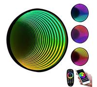 Miroir LED Infinity avec télécommande, veilleuse lampe de bureau, 358 réglages possibles, design hexagonal pour décoration d'intérieur et fêtes
