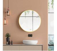 Miroir LED Kleankin pour salle de bain, miroir mural rond de 50 cm avec fonction mémoire, étanche IP44, adapté pour salle