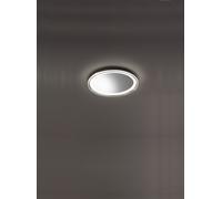 Miroir LED Mirò d.40 cm 38W gris titane, plafonnier et applique murale, lumière chaude 3000K, style moderne salle de bain