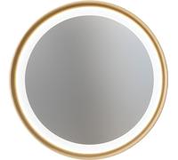Miroir LED Mirò d.60 cm 58W or brossé, applique murale ou plafond, lumière chaude 3000K, style contemporain raffiné