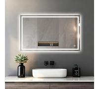 Miroir LED Réversible pour Salle de Bain 60x100 cm - Anti-Buée avec Interrupteur Tactile