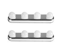 Miroir Led Sans Perforation, 2 Pièces, 4 Ampoules, Pour Maquillage, Ventouse, Vanité, Applique Murale De Salle De Bains