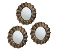 Miroir Lot 3 Set Décoration Doré Mur 25 cm à accrocher