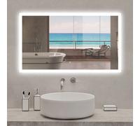 Miroir lumineux à Led, 100x60cm, Dimmable, avec Auto-extinction après 1h et Anti-fog, horizontal/vertical, Blanc froid