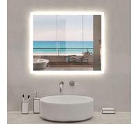 Miroir lumineux à Led, 70x50cm, Dimmable, avec Auto-extinction après 1h et Anti-fog, horizontal/vertical, Blanc froid