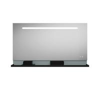 Miroir lumineux burgbad Fiumo, avec éclairage LED horizontal, avec rampe métallique, 1400x700mm, SFXP140F3957, Couleur: Bleu glacier soft matt
