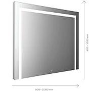 Emco Mi 220 LED miroir lumineux 104200010000100 2000 x 1000 mm, avec 3 découpes lumineuses en haut, à droite et à gauche