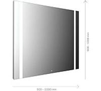 Emco Mi 500 LED miroir lumineux 110110008060100 1100 x 806 mm, avec 2 découpes de lumière continue à gauche et à droite