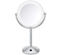 BaByliss - Miroir maquillage 9436E - Compact à LED, double face, grossissement ×10