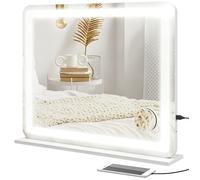 Miroir Lumineux - HOMCOM - LED intensité 3 modes d'éclairage, grossissement 10X, port de charge USB, touche tactile - 80 x 62 cm